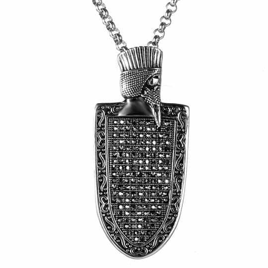 Steel Gothic pendant necklace and chain 
